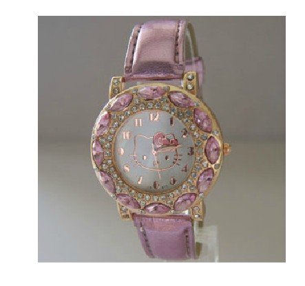 Students-Hello-Kitty-PU-Leather-Watch-With-Big-Diamond-Fashion-For-Girls-Ladies-Quzrtz-Watches