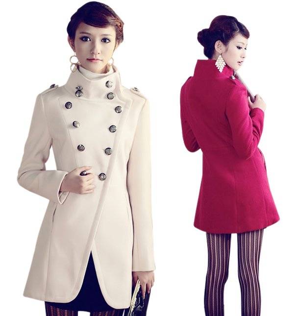 Women-s-Napoleon-military-style-uniform-double-breast-winter-coat-fashion-jacket-outerwear-Free-shipping-M223